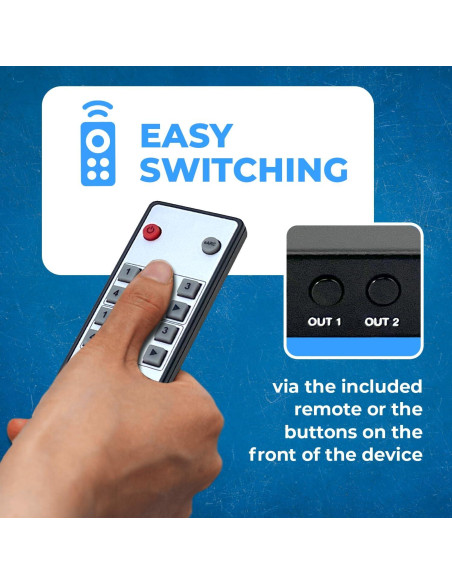 Interruptor Matriz HDMI 8K OREI BK-402A 4x2 con Extractor de Audio