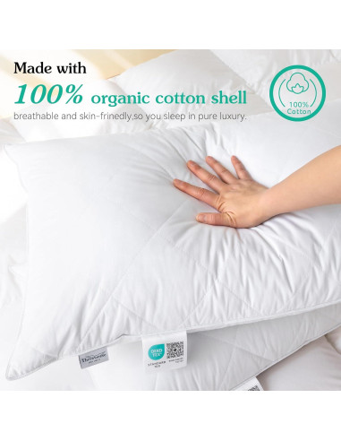 Almohada de Plumas de Ganso Tres Gansos Reina 600 Hilos