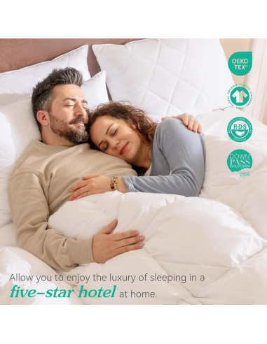 Almohada de Plumas de Ganso Tres Gansos Reina 600 Hilos