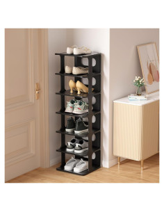 Estante Vertical Estrecho para Zapatos HAIXIN 7 Niveles Negro