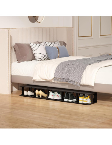 Estante Vertical Estrecho para Zapatos HAIXIN 7 Niveles Negro