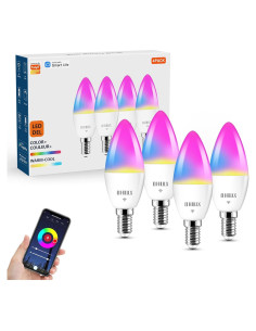 Bombillas LED Candelabro OHLUX 4W E12 16 Millones de Colores