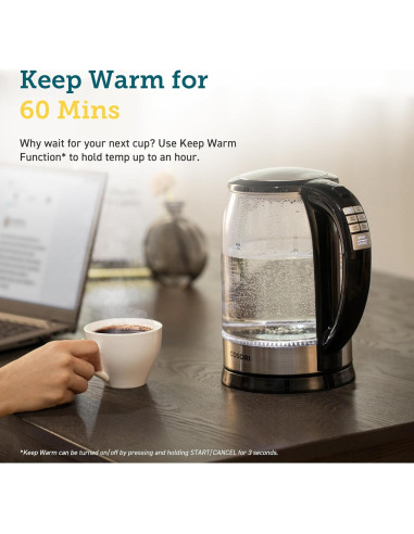 Hervidor Eléctrico COSORI 1.7L con Control de Temperatura