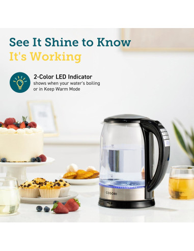 Hervidor Eléctrico COSORI 1.7L con Control de Temperatura