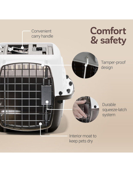 Transportadora Petmate para perros y gatos 48 cm blanca