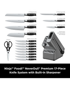 Juego de Cuchillos Ninja Foodi NeverDull 17 Piezas Negro 2