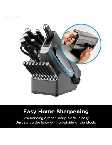 Juego de Cuchillos Ninja Foodi NeverDull 17 Piezas Negro