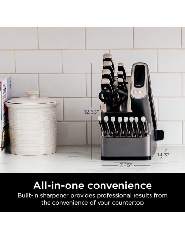 Juego de Cuchillos Ninja Foodi NeverDull 17 Piezas Negro