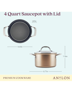 Cacerola Anolon Ascend 4 Cuartos Antiadherente Bronce 2
