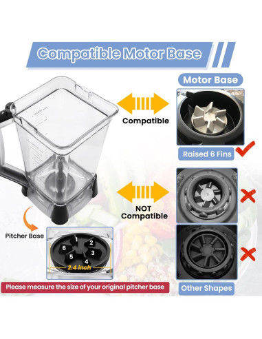 Jarra de Reemplazo 2,07L WARDFYT para Ninja BL610 y más