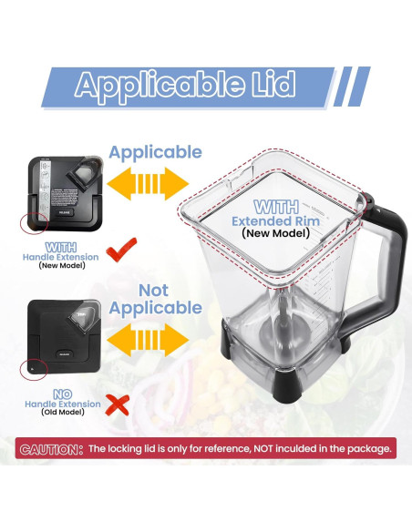 Jarra de Reemplazo 2,07L WARDFYT para Ninja BL610 y más