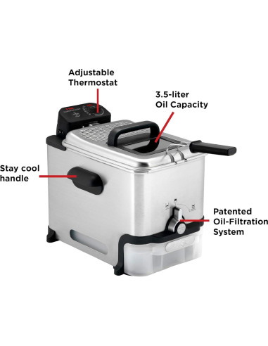 Freidora Profunda T-fal 3.5L Acero Inoxidable 1700W