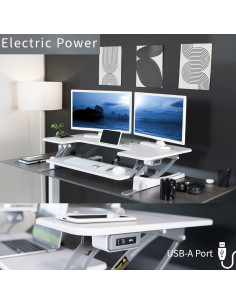Escritorio Elevable Eléctrico VIVO 106 cm Blanco Ajustable 2