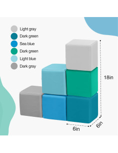 Bloques de Espuma Suave JungleDove 6 Piezas para Niños 2