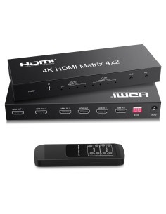 Interruptor Matriz HDMI 4x2 FERRISA Ultra HD 4K con Control Remoto