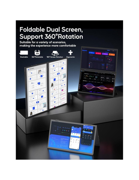 Extensor de Pantalla ZSCMALLS 15.6" 1080P USB-C Plegable