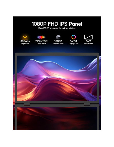 Extensor de Pantalla ZSCMALLS 15.6" 1080P USB-C Plegable