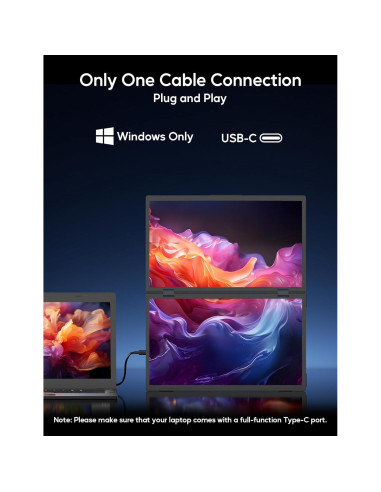 Extensor de Pantalla ZSCMALLS 15.6" 1080P USB-C Plegable