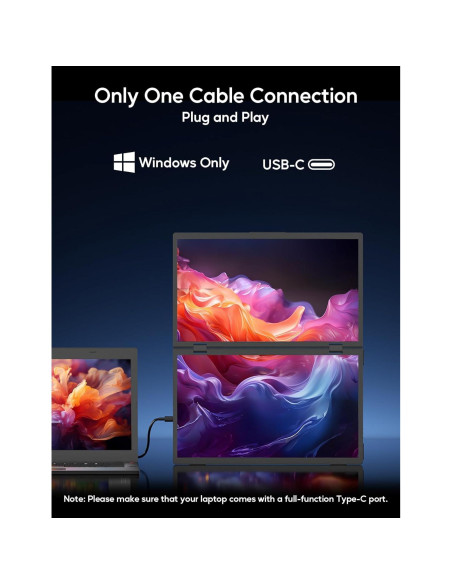 Extensor de Pantalla ZSCMALLS 15.6" 1080P USB-C Plegable