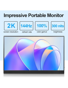 Monitor Portátil 2K Lasitu 16" 144Hz IPS 100% sRGB 2