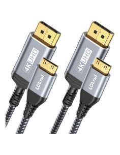 Paquete 2 Cables DisplayPort a Mini HDMI 1.52m LDLrui 4K
