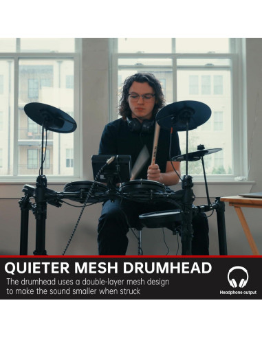 Batería Electrónica AODSK AED-403 con Pads de Malla