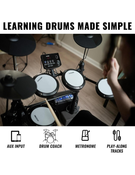 Batería Electrónica AODSK AED-403 con Pads de Malla