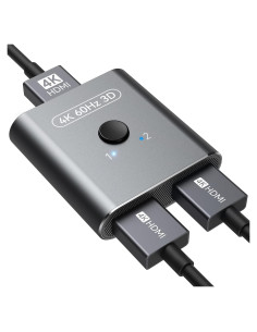 Interruptor HDMI 4K 60Hz Vilcome, Divisor Bidireccional 2 en 1
