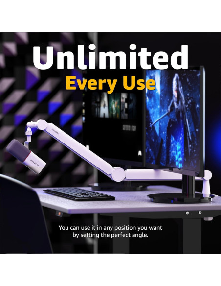 Brazo de Micrófono IXTECH Valiant White Ajustable 360