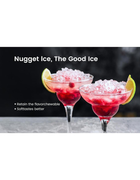 Máquina de Hielo Nugget Kndko 15.88 kg/día, Compacta y Silenciosa