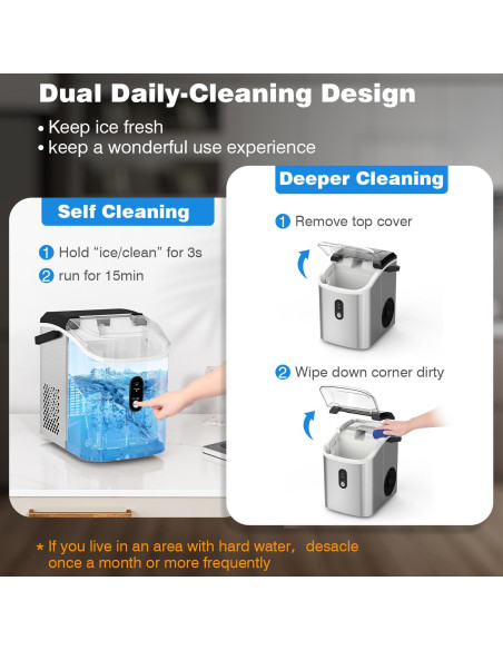 Máquina de Hielo Nugget Kndko 15.88 kg/día, Compacta y Silenciosa