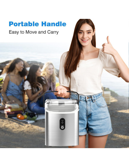 Máquina de Hielo Nugget Kndko 15.88 kg/día, Compacta y Silenciosa