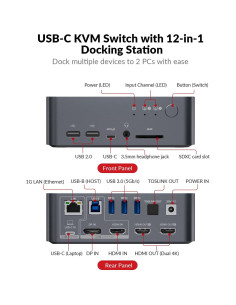 Estación de Acoplamiento KVM Doble Monitor AV Access iDock C10 4K 2