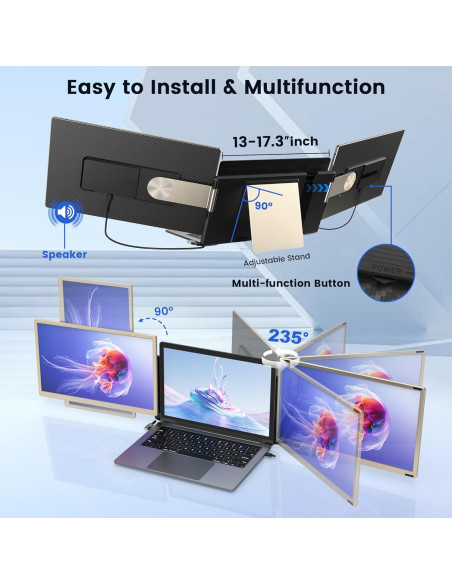 Extensor de Pantalla Triple FHD 15.6" Venraty para Laptop