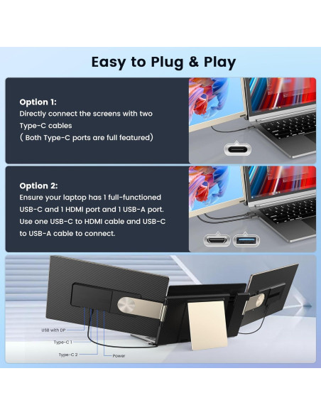 Extensor de Pantalla Triple FHD 15.6" Venraty para Laptop