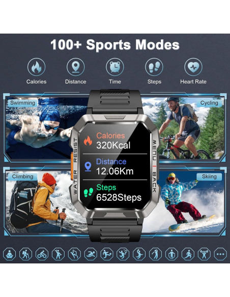 Reloj Inteligente Blackview W60 Militar con Linterna y 100 Días