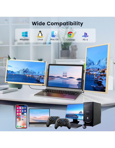 Extensor de Pantalla Triple FHD 15.6" Venraty para Laptop