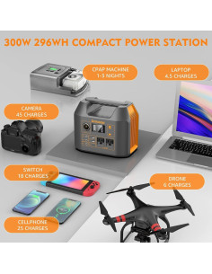 Generador Solar Portátil EnginStar 300W 296Wh 110V 2