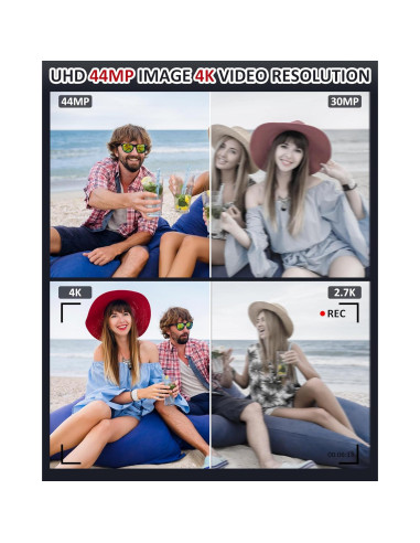 Cámara Digital LinSewsy DC065 44MP 4K Zoom 16X Compacta