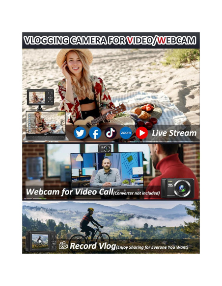 Cámara Digital LinSewsy DC065 44MP 4K Zoom 16X Compacta