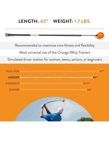 Entrenador de Swing de Golf Orange Whip Mediano 110 cm