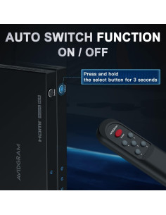 Conmutador HDMI 4K 60Hz AVIDGRAM 5 Puertos con Control Remoto 2