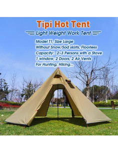 Tienda Tipi Preself T1 para 4 Personas Impermeable 2.2m 2