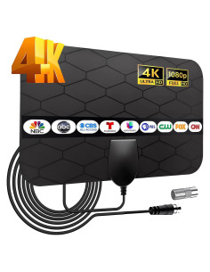 Antena Digital HD Interior Galkvoz 4K 1080P Amplificada 3m