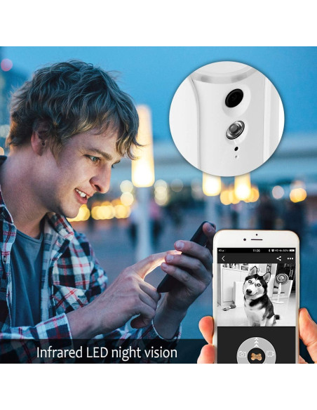 Dispensador de golosinas para perros SKYMEE con cámara Full HD