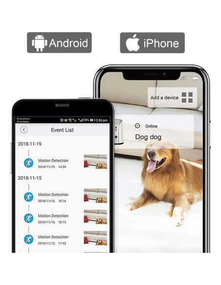 Dispensador de golosinas para perros SKYMEE con cámara Full HD