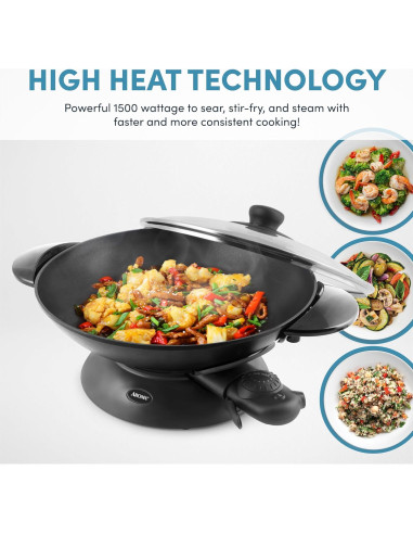 Wok Eléctrico Aroma Housewares AEW-307 5 Qt Antiadherente
