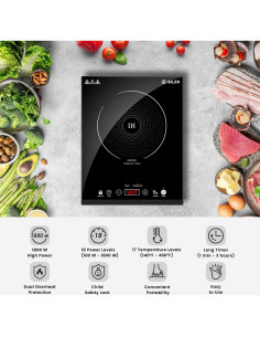 Placa de Inducción Portátil iSiLER 1800W 17cm Táctil 2