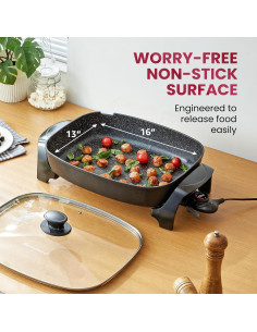 Sartén Eléctrica Profunda Elite Gourmet 10.5Qt Negra 40.6x33cm 2