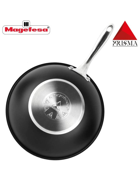 Wok MAGEFESA Prisma 27.94 cm Acero Inoxidable Antiadherente